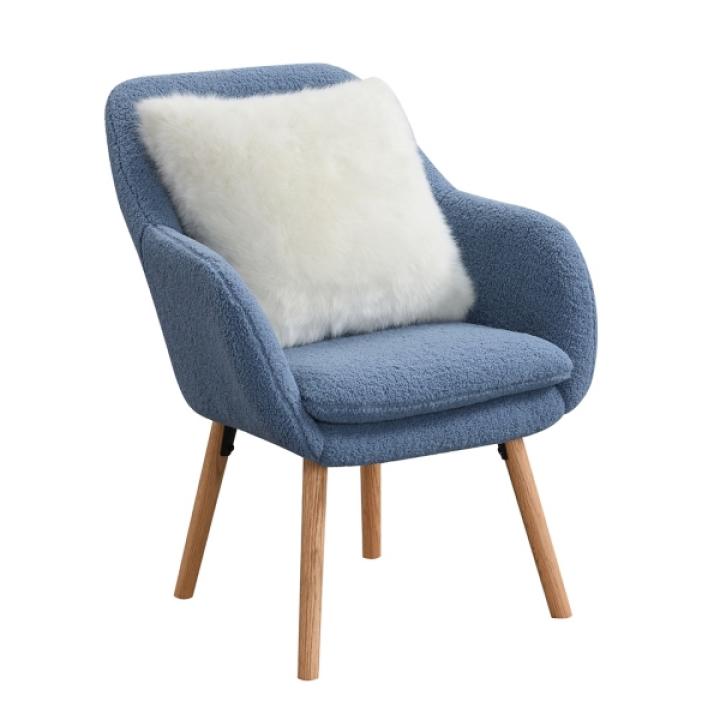 Blue Sherpa Wingback Charlie Accent Chair