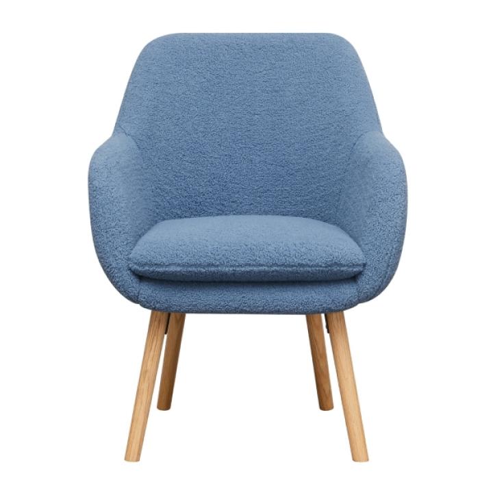 Blue Sherpa Wingback Charlie Accent Chair