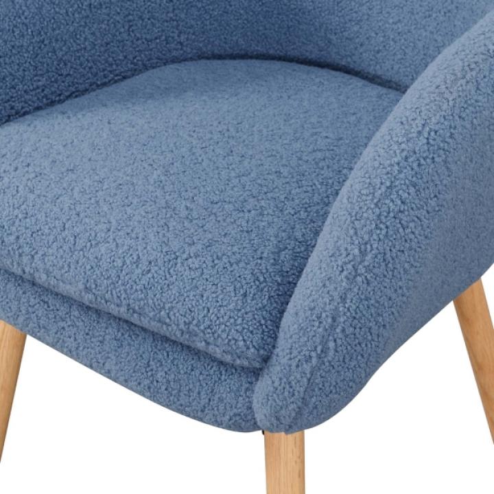 Blue Sherpa Wingback Charlie Accent Chair