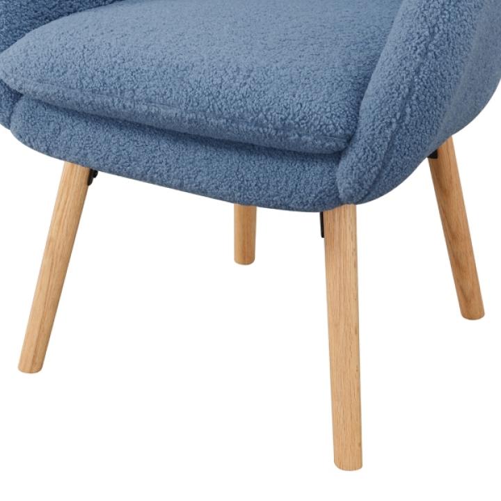 Blue Sherpa Wingback Charlie Accent Chair
