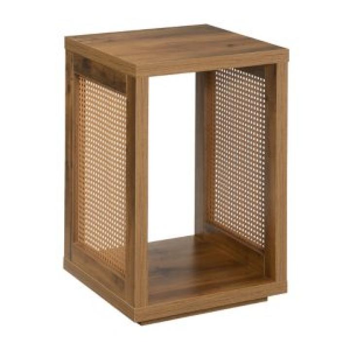 Northfield Brown Woven Rattan Open Accent Table