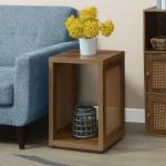 Northfield Brown Woven Rattan Open Accent Table