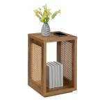 Northfield Brown Woven Rattan Open Accent Table