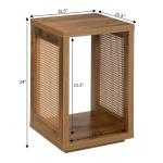 Northfield Brown Woven Rattan Open Accent Table