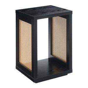 Northfield Black Woven Rattan Open Accent Table