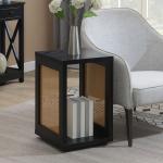Northfield Black Woven Rattan Open Accent Table