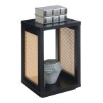 Northfield Black Woven Rattan Open Accent Table