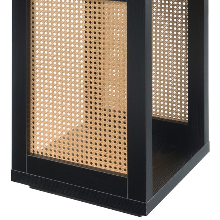 Northfield Black Woven Rattan Open Accent Table