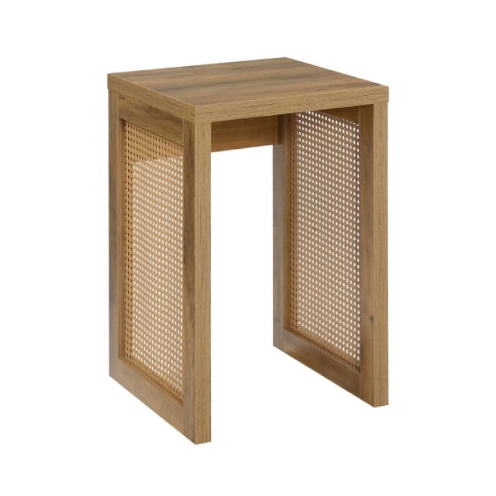 Northfield Brown Rattan Sides Open Accent Table