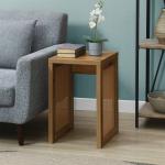 Northfield Brown Rattan Sides Open Accent Table