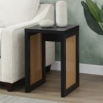 Northfield Black Rattan Sides Open Accent Table