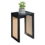 Northfield Black Rattan Sides Open Accent Table