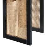 Northfield Black Rattan Sides Open Accent Table