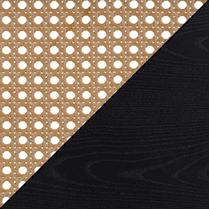 Northfield Black Rattan Sides Open Accent Table