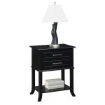 Black Flared Two-Drawer Accent Table