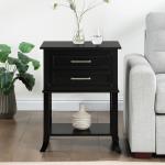 Black Flared Two-Drawer Accent Table