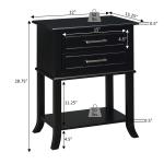 Black Flared Two-Drawer Accent Table
