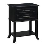 Black Flared Two-Drawer Accent Table