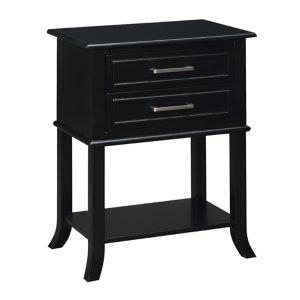 Black Flared Two-Drawer Accent Table