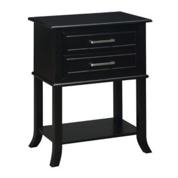 Black Flared Two-Drawer Accent Table