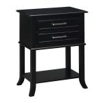 Black Flared Two-Drawer Accent Table