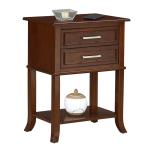 Brown Flared Two-Drawer Accent Table