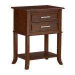 Brown Flared Two-Drawer Accent Table