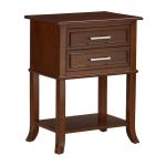 Brown Flared Two-Drawer Accent Table
