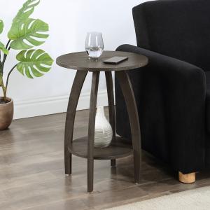 Aldrin Round Grey Wash Accent Table