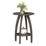 Aldrin Round Grey Wash Accent Table