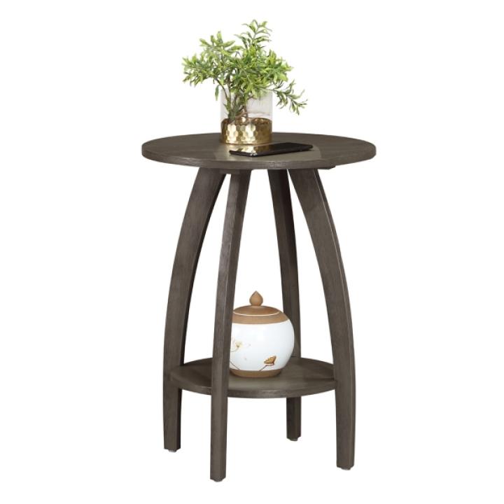 Aldrin Round Grey Wash Accent Table