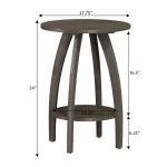 Aldrin Round Grey Wash Accent Table