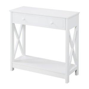 Oxford White X-Panel Console Table
