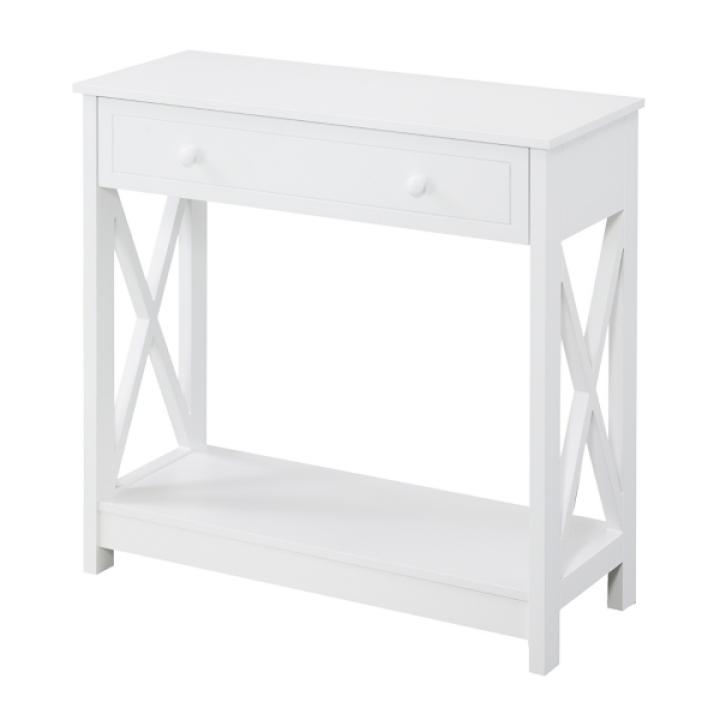 Oxford White X-Panel Console Table