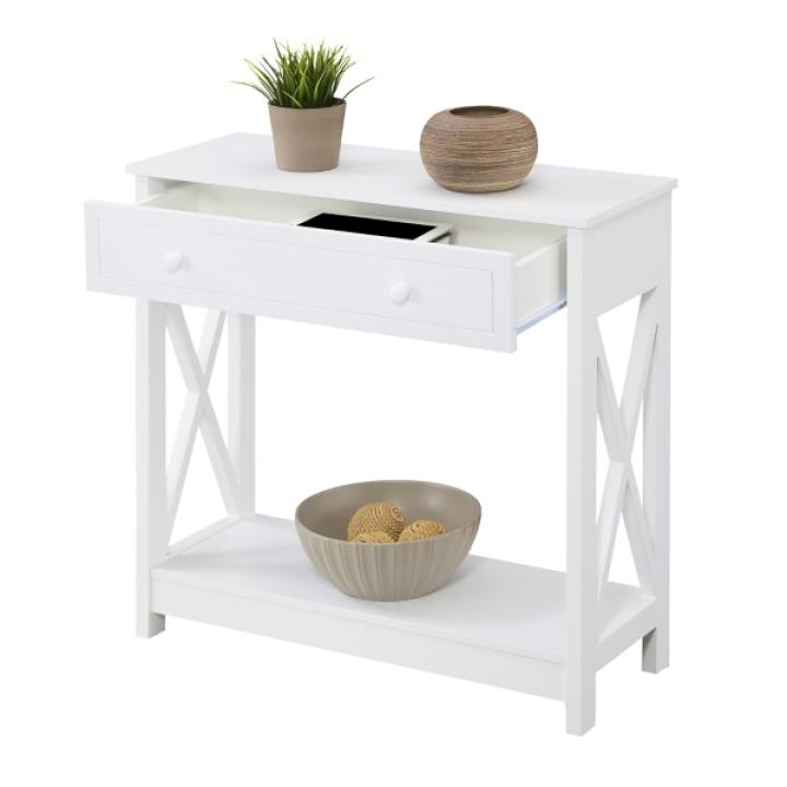 Oxford White X-Panel Console Table