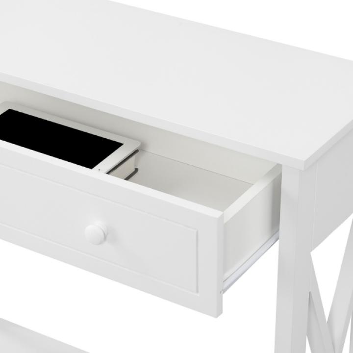 Oxford White X-Panel Console Table