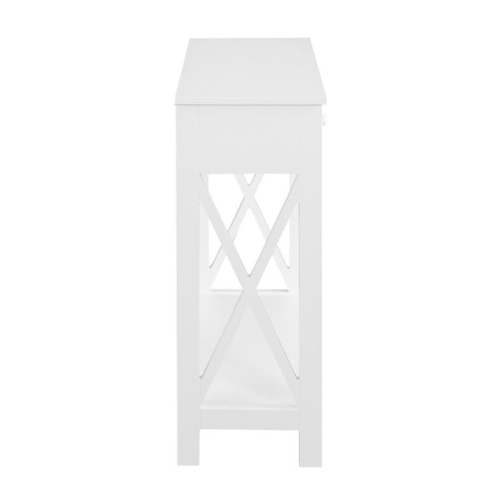 Oxford White X-Panel Console Table