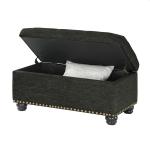 Gray Tufted Jess Storage Ottoman Bench