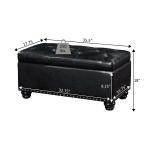 Gray Tufted Jess Storage Ottoman Bench