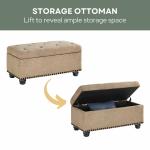 Beige Tufted Jess Storage Ottoman Bench