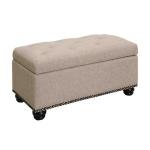 Beige Tufted Jess Storage Ottoman Bench