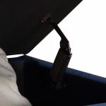 Navy Faux Leather Jessy Storage Ottoman