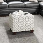 White & Gray Madison Storage Ottoman