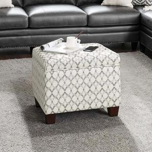 White & Gray Madison Storage Ottoman