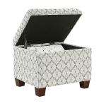 White & Gray Madison Storage Ottoman