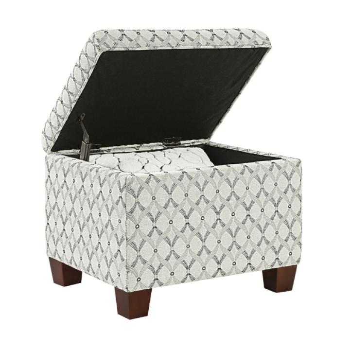 White & Gray Madison Storage Ottoman