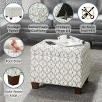 White & Gray Madison Storage Ottoman