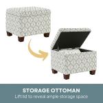 White & Gray Madison Storage Ottoman