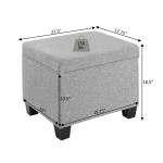 White & Gray Madison Storage Ottoman