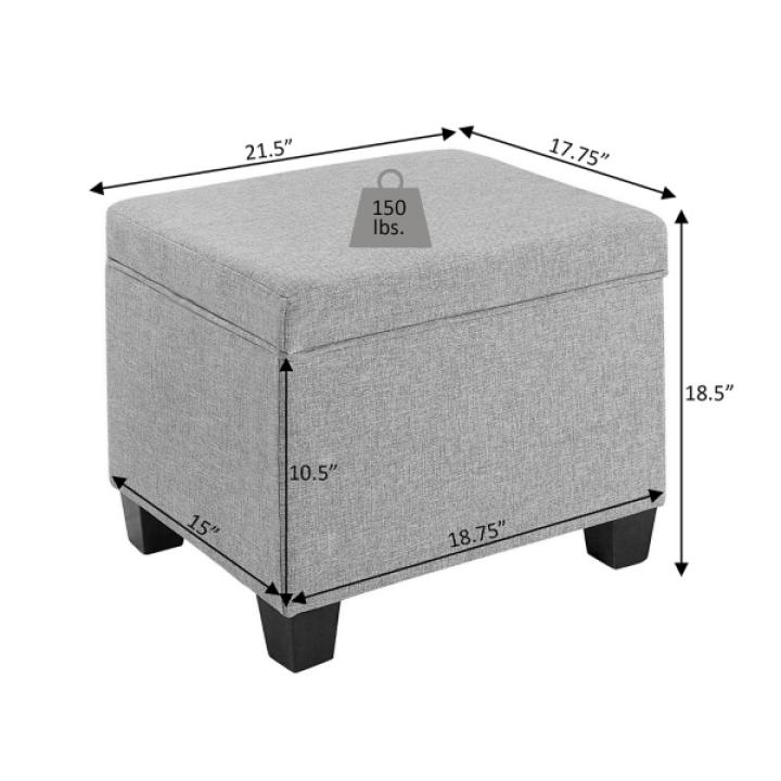 White & Gray Madison Storage Ottoman